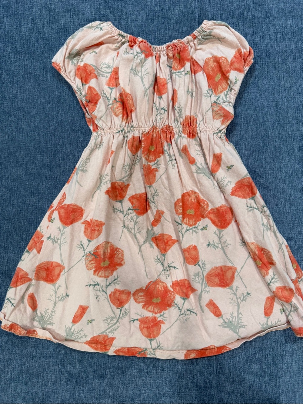 Burt’s Bees Girls' Pink Dress with Orange Floral Print